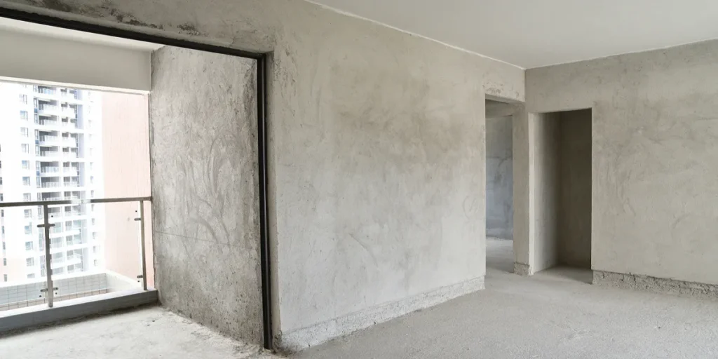 Unfinished interior wall surfaces prepared for modern decorative wall panel installation