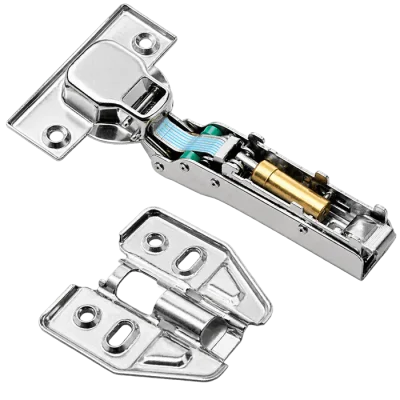 Soft close concealed cabinet hinge with hydraulic damping mechanism and stainless steel construction